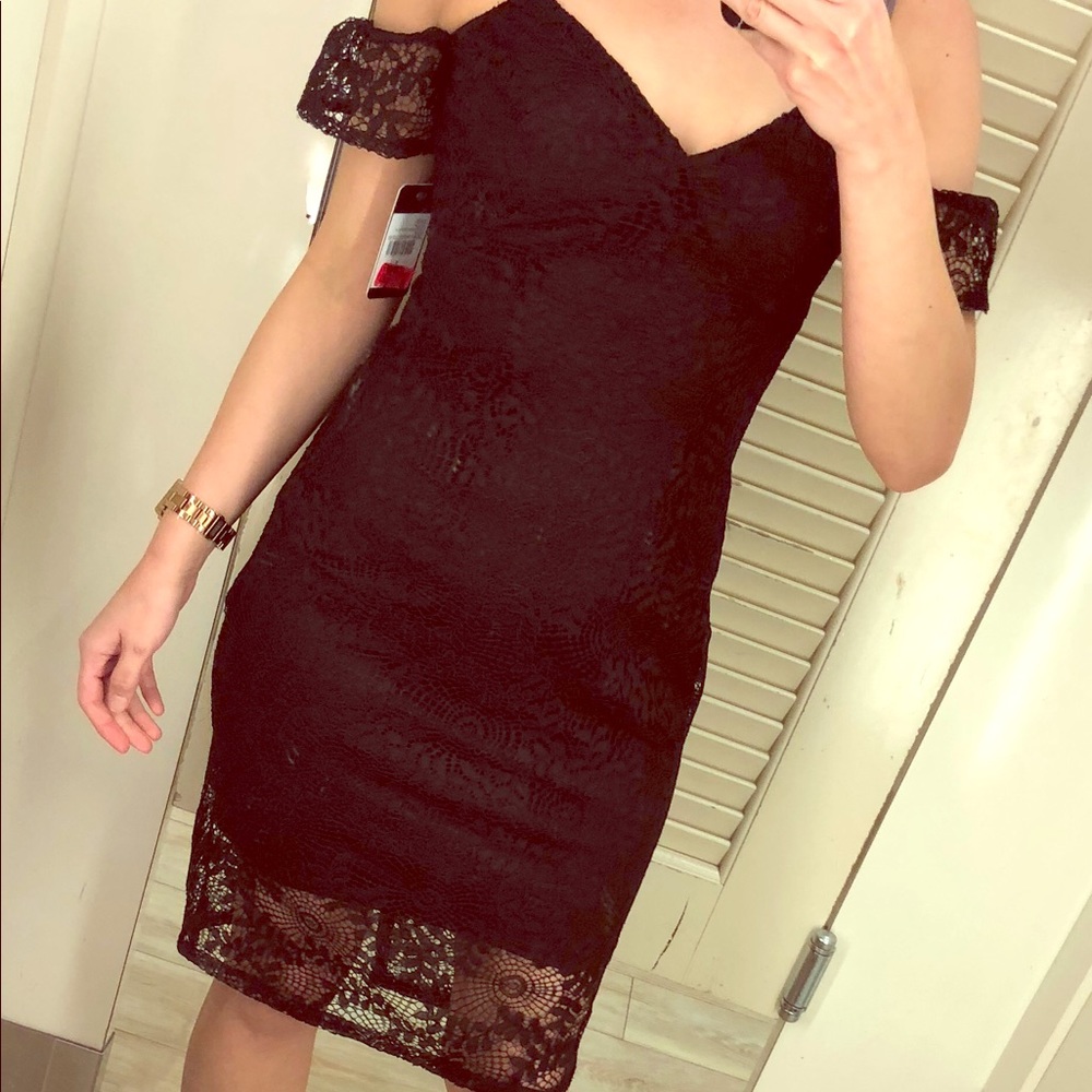 Black dress cold shoulder
